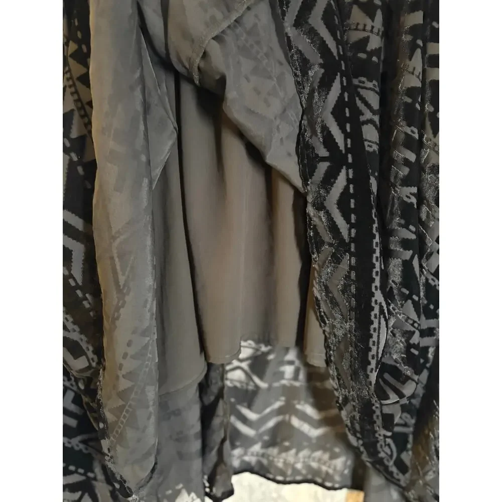 Ralph Lauren Velvet Burnout Aztec Southwest Hi-low Midi Skirt‎ XL Asymmetrical